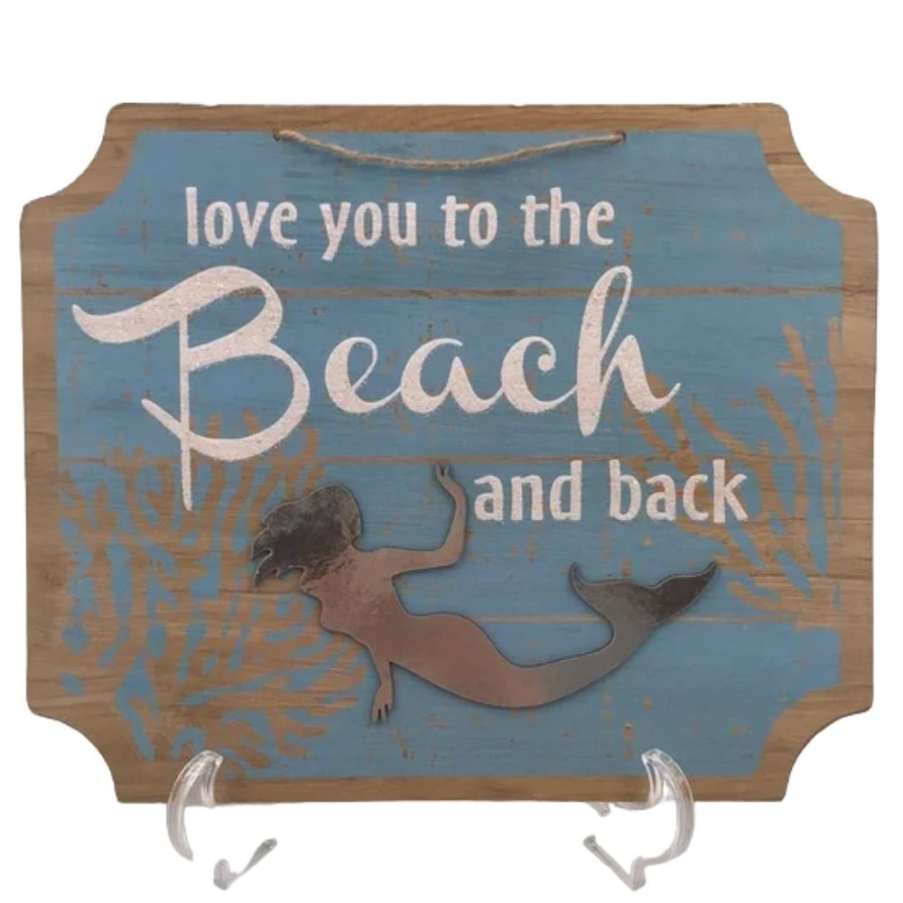 Shore Living plywood “Love you to the beach and back”Bathroom Hanging Wall decor